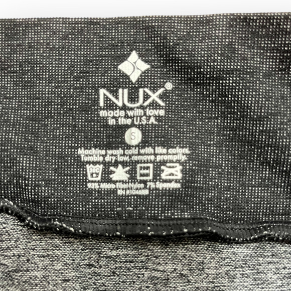 NUX London Leggings NWT Heathered Charcoal and Black Medium Compression Small - Picture 12 of 13